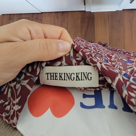 Pre-loved Silky Floral Dress, Burgundy, S - Picture 8 of 10